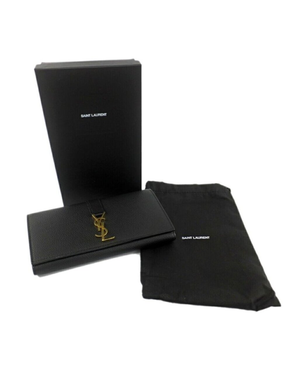 Saint Laurent Ten YSL Line Large Flap Wallet Gold Black - Picture 10 of 10